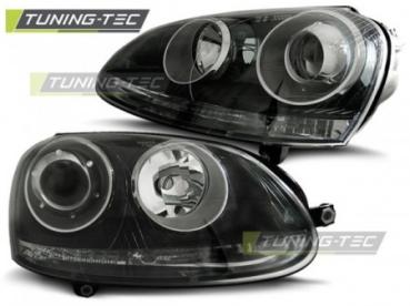Scheinwerfer Klarglas für VW Golf 5 Jetta 5 Bj. 03-10 Schwarz