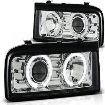 LED Angel Eyes Scheinwerfer für VW Corrado 88-95 chrom