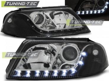 Scheinwerfer LED Tagfahrlicht Optik für VW Passat 3BG Bj. 00-05 Schwarz