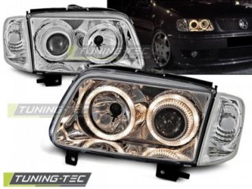 Scheinwerfer Angel Eyes für VW Polo 6N2 Bj. 99-01 Chrom