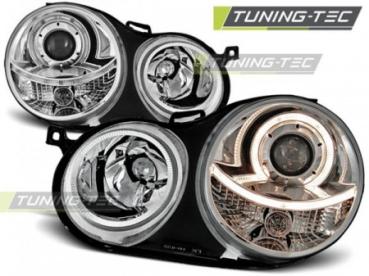 Scheinwerfer Angel Eyes für VW Polo 9N Bj. 01-05 Chrom