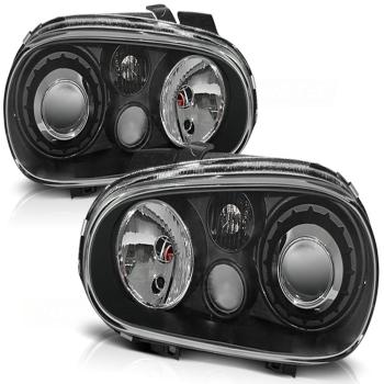 Design Klarglas Scheinwerfer für VW Golf 4 97-03 schwarz
