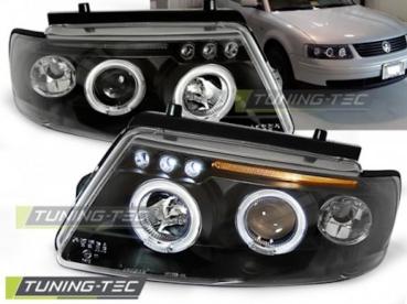 Scheinwerfer Angel Eyes für VW Passat 3B Bj. 96-00 Schwarz