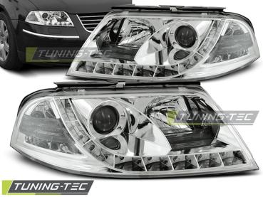 Scheinwerfer LED Tagfahrlicht Optik für VW Passat 3BG Bj. 00-05 Chrom