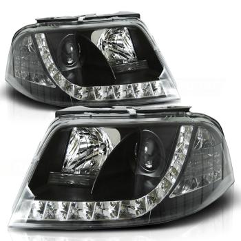 Scheinwerfer LED Tagfahrlicht Optik für VW Passat 3BG Bj. 00-05 Schwarz