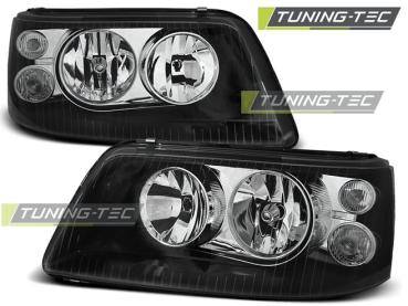 Doppellinsen Scheinwerfer Klarglas für VW T5 Bj. 03-09 Schwarz