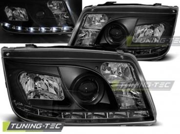 LED Tagfahrlicht Design Scheinwerfer für VW Bora 98-05 schwarz