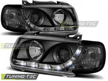 Scheinwerfer LED Tagfahrlicht Optik für VW Polo 6N Bj. 94-99 Schwarz
