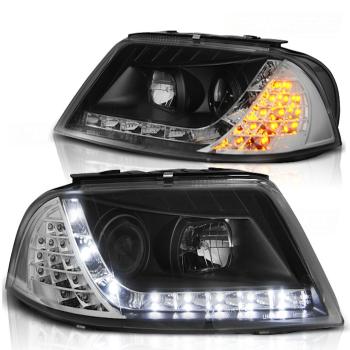Scheinwerfer LED Tagfahrlicht Optik für VW Passat 3BG 00-05 Chrom LED Blinker