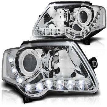 Scheinwerfer LED Tagfahrlicht Optik für VW Passat 3C B6 Bj. 05-10 Chrom