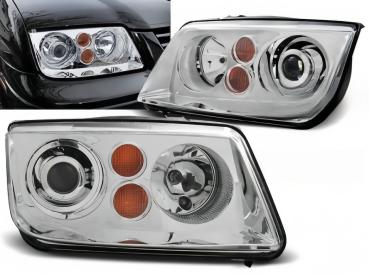 Klarglas Xenon Design für Scheinwerfer VW Bora 98-05 chrom