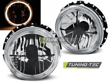 Scheinwerfer Angel Eyes für VW Golf 1 Bj. 74-93 Chrom mit Fadenkreuz
