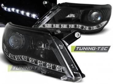 Scheinwerfer LED Tagfahrlicht Optik für VW Tiguan 5N Bj. 07-11 Schwarz
