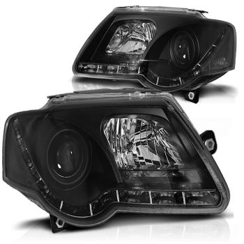LED Tagfahrlicht Scheinwerfer für VW Passat 3C B6 05-10 schwarz