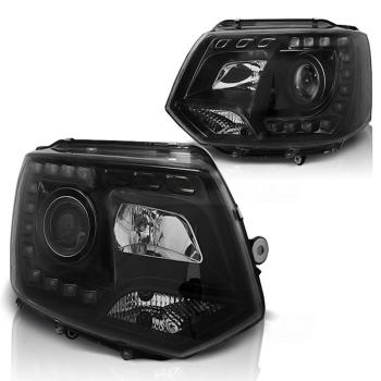Scheinwerfer DRL LED Tagfahrlicht für VW T5 GP Facelift Bj. 10-15 Schwarz