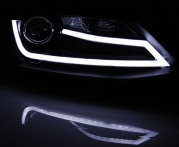 Scheinwerfer LED Tagfahrlicht Optik für VW Jetta 6 Bj. 11-18 Schwarz LTI