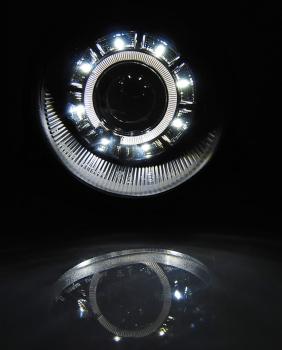 Scheinwerfer LED Angel Eyes für VW Lupo 6X Bj. 98-05 Schwarz