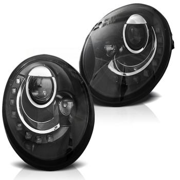 LED Tagfahrlicht Design Scheinwerfer für VW New Beetle 98-05 schwarz