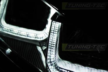 Scheinwerfer U-Tube LED Tagfahrlicht für VW Golf 7 Bj. 12-16 Schwarz Chrom