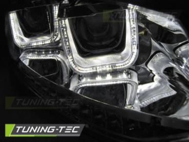 Scheinwerfer U-Tube LED Tagfahrlicht Optik für VW Polo 6R 6C Bj. 09-17 Chrom