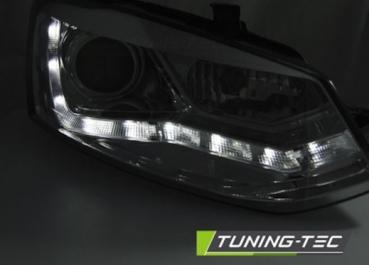 LED Tagfahrlicht Design Scheinwerfer für VW Polo 6R 09-14 chrom