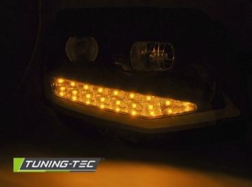 Scheinwerfer DRL LED Tagfahrlicht für VW T6 Bj. 15-19 Schwarz mit LED Blinker