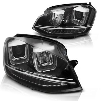 Scheinwerfer DRL LED Tagfahrlicht für VW Golf 7 2-16 Schwarz chrom dynamische Blinker