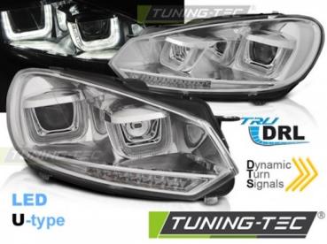 Scheinwerfer DRL LED Tagfahrlicht für VW Golf 6 08-13 chrom mit dynamichen Blinker