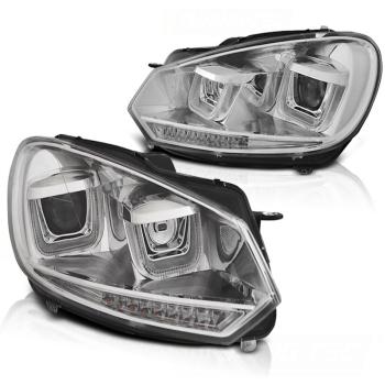 Scheinwerfer DRL LED Tagfahrlicht für VW Golf 6 08-13 chrom mit dynamichen Blinker