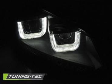 Scheinwerfer DRL LED Tagfahrlicht für VW Golf 6 08-13 Schwarz mit dynamischen Blinker