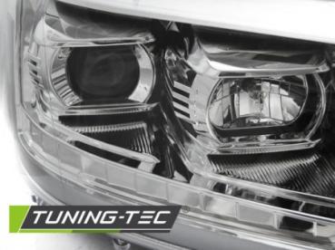 LED Tagfahrlicht Scheinwerfer für VW T5 GP 10-15 chrom mit dyn LED Blinker