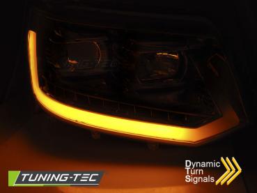 LED Tagfahrlicht Scheinwerfer für VW T5 GP 10-15 schwarz mit dyn LED Blinker