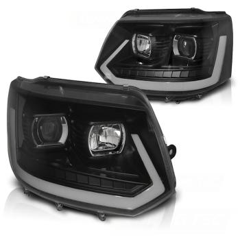 LED Tagfahrlicht Scheinwerfer für VW T5 GP 10-15 schwarz mit dyn LED Blinker