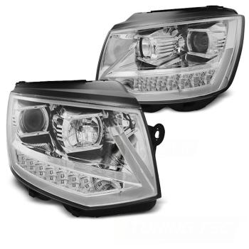 Scheinwerfer DRL LED Tagfahrlicht für VW T6 Bj. 15-19 Chrom mit dynamischen LED Blinker