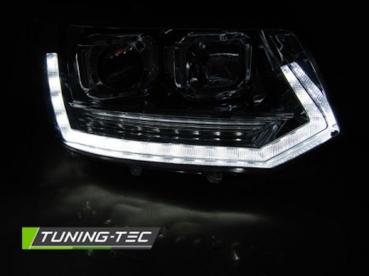 Scheinwerfer DRL LED Tagfahrlicht für VW T5 GP Facelift 10-15 Chrom im T6 Design