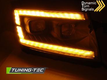 Preview: LED Scheinwerfer Schwarz passend für VW Crafter II ab 2017 DRL Blinker