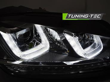 Scheinwerfer DRL LED Tagfahrlicht für Golf 7 Bj. 12-16 Schwarz Chrom dynamische Blinker