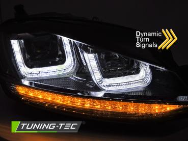 Scheinwerfer DRL LED Tagfahrlicht für Golf 7 Bj. 12-16 Schwarz Chrom dynamische Blinker