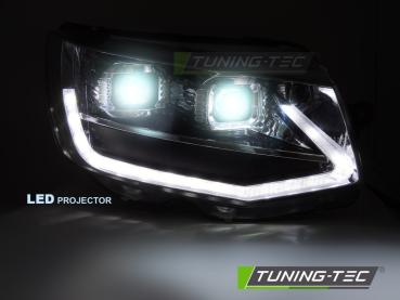 Voll LED Tagfahrlicht Scheinwerfer Set für VW T6 15-19 schwarz mit dynamischen LED Blinker