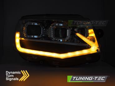 Voll LED Tagfahrlicht Scheinwerfer Set für VW T6 15-19 schwarz mit dynamischen LED Blinker