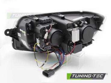 Voll LED Tagfahrlicht Scheinwerfer Set für VW T6 15-19 schwarz mit dynamischen LED Blinker