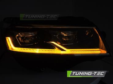 Voll LED Tagfahrlicht Scheinwerfer Set für VW T6.1 20-24 schwarz mit dynamischen LED Blinker