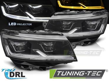 Voll LED Tagfahrlicht Scheinwerfer Set für VW T6.1 20-24 schwarz mit dynamischen LED Blinker