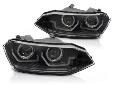 Scheinwerfer DRL LED Tagfahrlicht  schwarz für VW Polo 6R 17-21