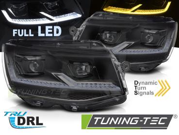 LED DRL Scheinwerfer passend für VW T6 Black Edition 2015–2019 mit Laufblinker