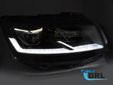 Preview: LED DRL Scheinwerfer passend für VW T6 Black Edition 2015–2019 mit Laufblinker