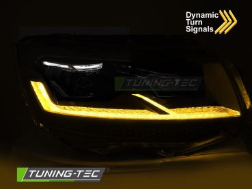 Preview: LED DRL Scheinwerfer passend für VW T6 Black Edition 2015–2019 mit Laufblinker