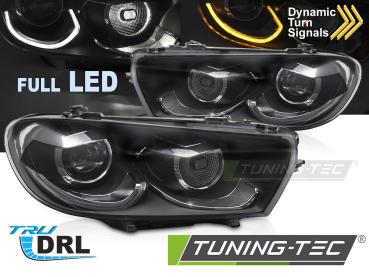 Voll LED Scheinwerfer-Set passend für VW Scirocco III 2008–2014 mit dynamischem Blinker in Schwarz