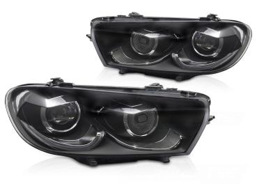 Voll LED Scheinwerfer-Set passend für VW Scirocco III 2008–2014 mit dynamischem Blinker in Schwarz