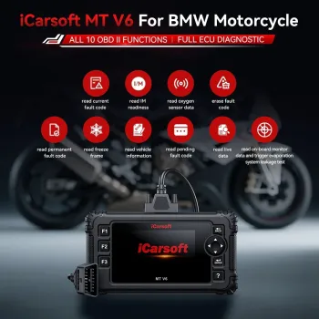 OBD2 DIAGNOSEGERÄT SCANNER iCARSOFT MT V6 für BMW Motorräder +Adapter +Updates